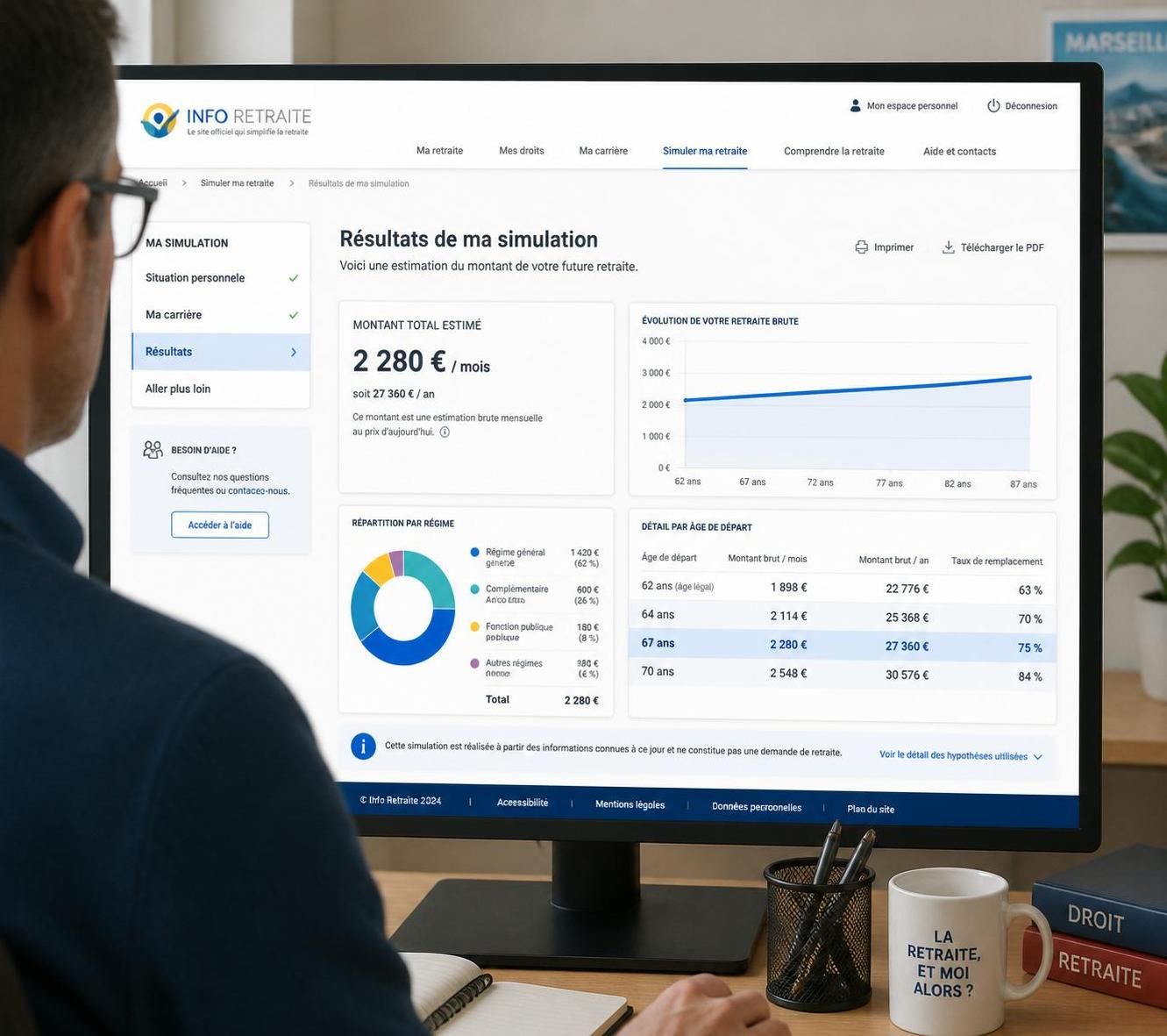 simulez votre retraite en toute simplicité et gérez facilement votre compte avec info retraite, votre service en ligne dédié à l'anticipation de votre future pension.