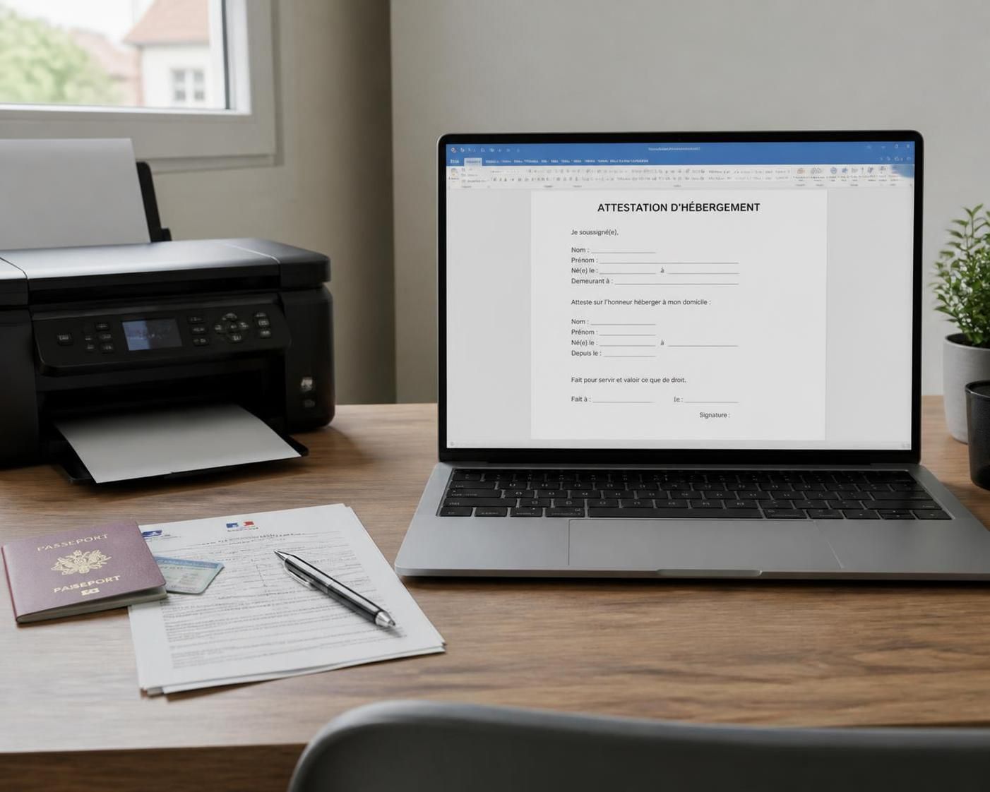 téléchargez et imprimez facilement un modèle d'attestation d'hébergement en format pdf ou word, prêt à remplir pour toutes vos démarches administratives.